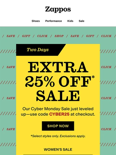Zappos Sale Announcement
