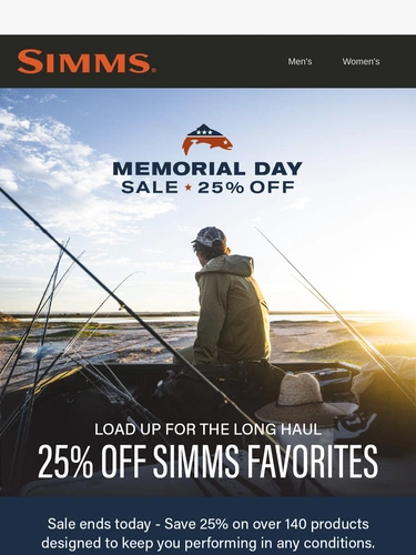 Simms Fishing Sale Announcement