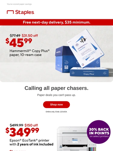 Staples Sale Announcement
