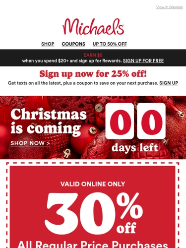 Michaels Sale Announcement